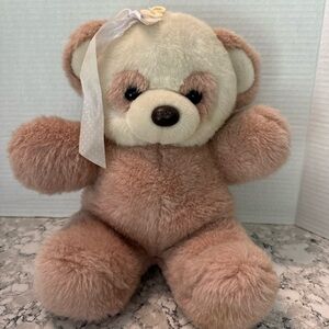 Vintage Dusky Pink White Panda Teddy Bear 10” Plush Stuffed Animal